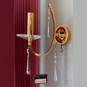 Светильник (бра) с золотом и хрусталем FAUSTIG, артикул 351621.5/1G