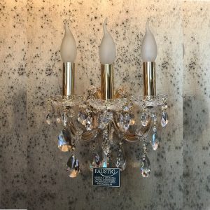 Позолоченный классический бра с хрустальными подвесками FAUSTIG, артикул 40700.5/3 GSW